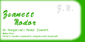 zsanett modor business card